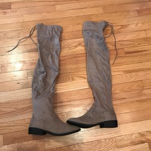 Never worn over the knee boots with tie back